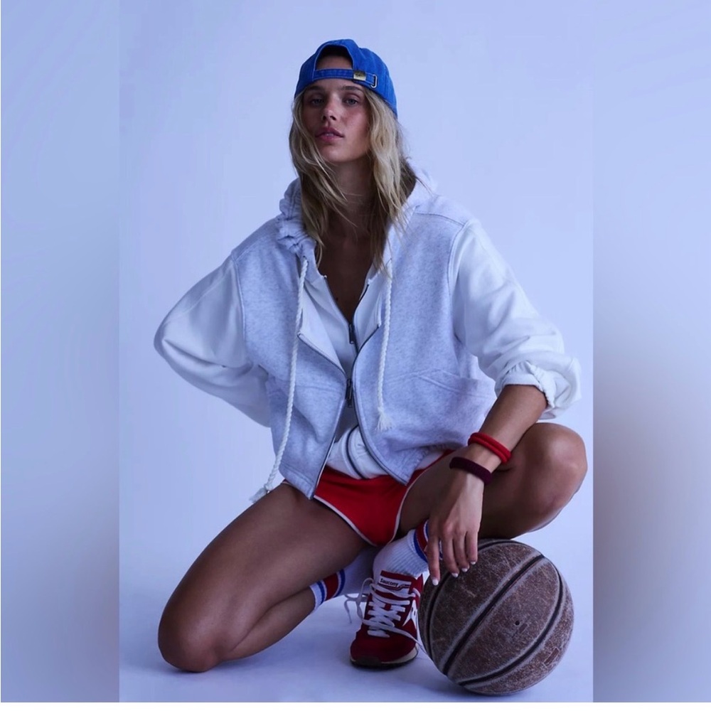 FP Movement by Free People Gray and White Hoodie